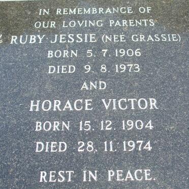 ? Horace Victor 1904-1974 &amp; Ruby Jessie GRASSIE 1906-1976
