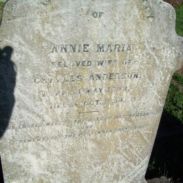 ANDERSON Annie Maria 1838-1894