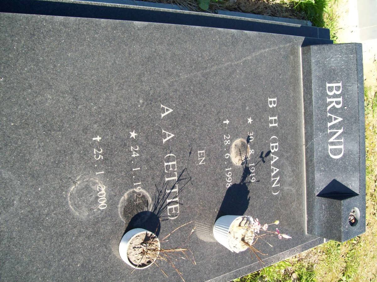 BRAND B.H. 1919-1998 &amp; A.A. 1924-2000