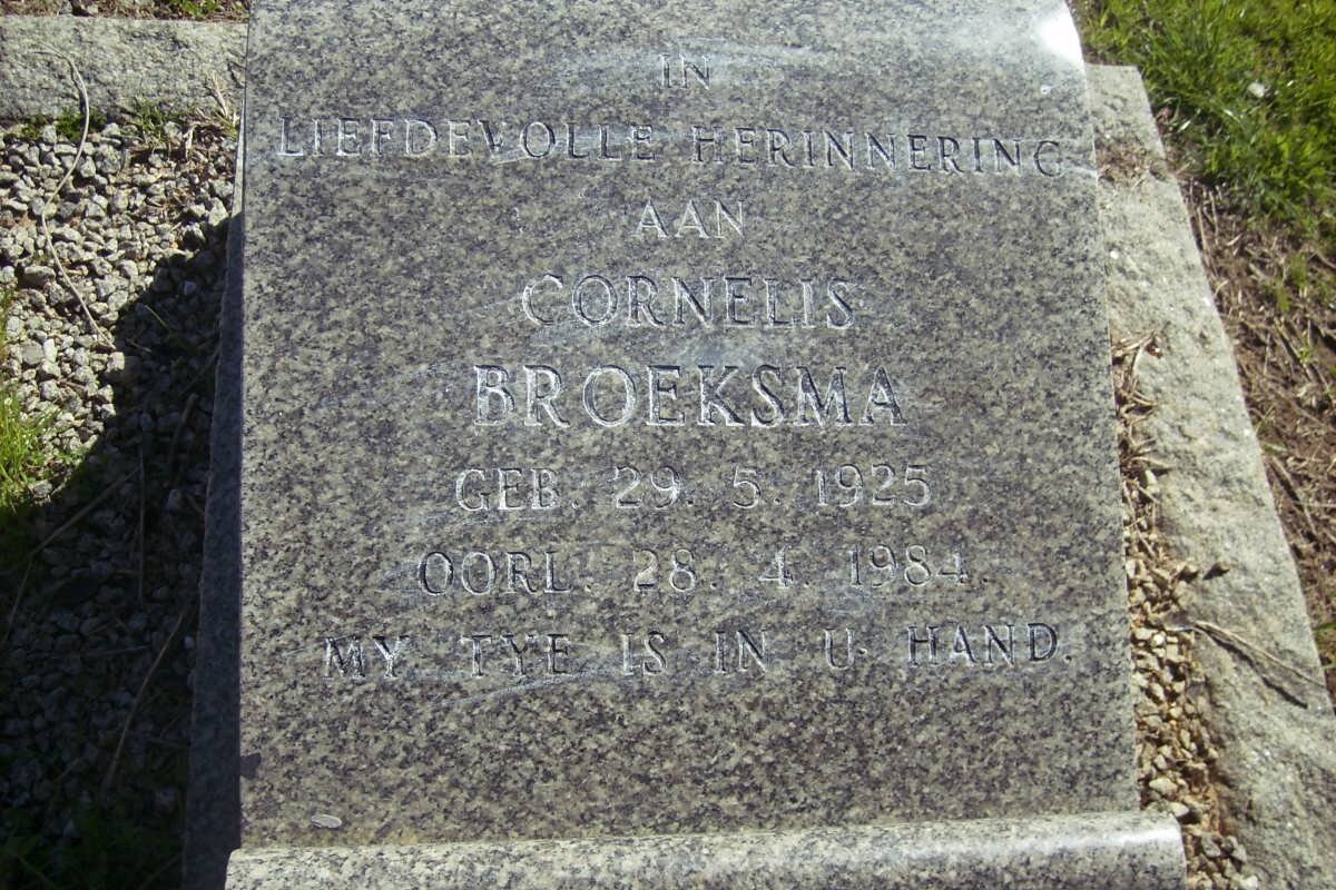 BROEKSMA Cornelis 1925-1984