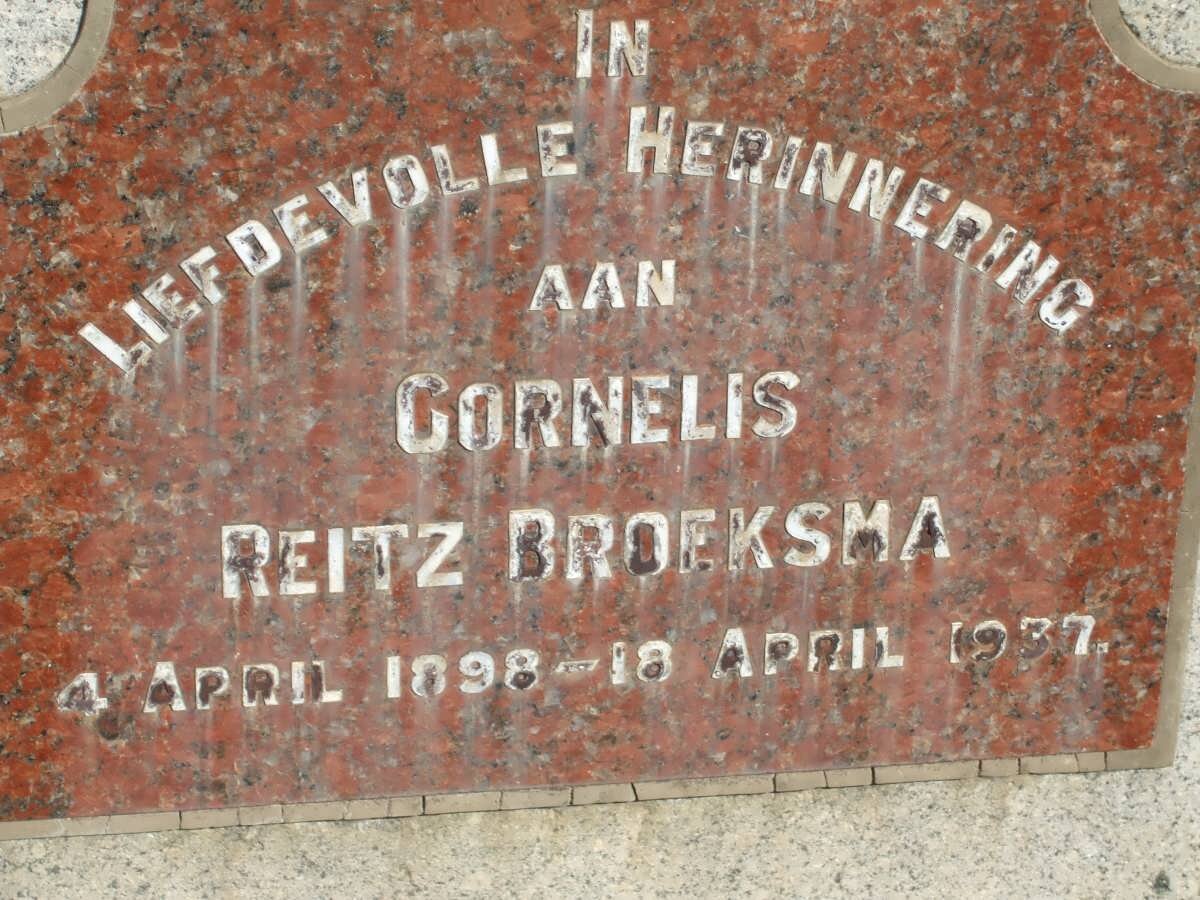 BROEKSMA Cornelis Reitz 1898-1937