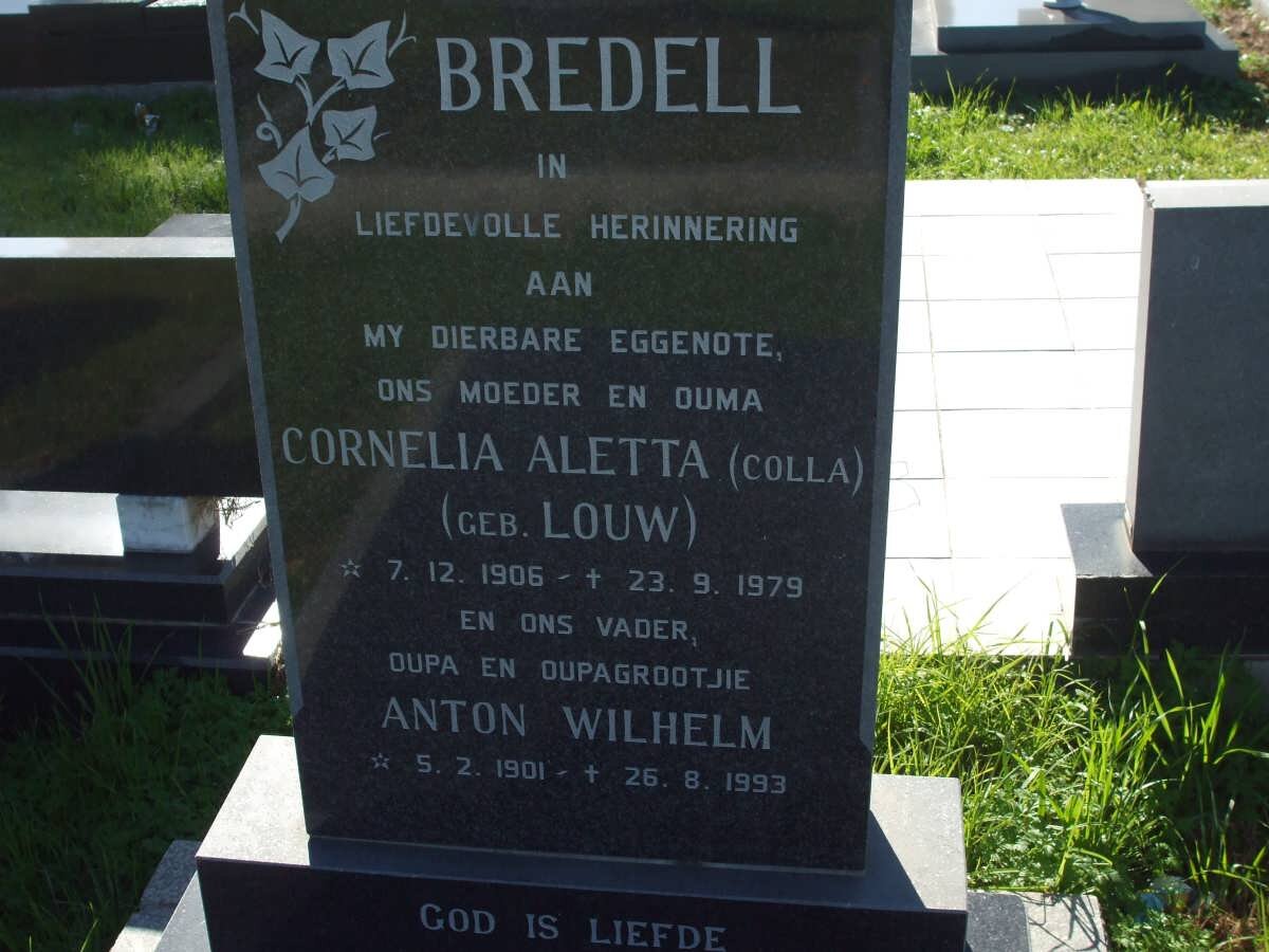 BREDELL Anton Wilhelm 1901-1993 &amp; Cornelia Aletta LOUW 1906-1979