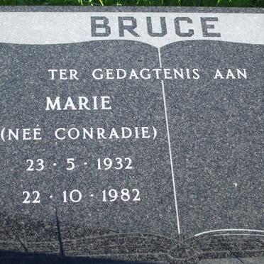 BRUCE Marie nee CONRADIE 1932-1982