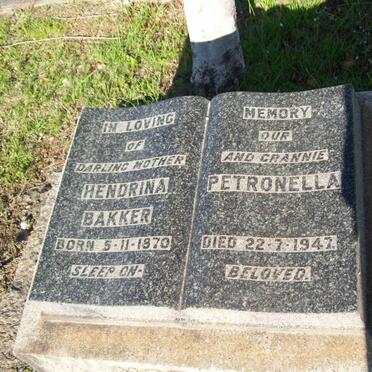 BAKKER Hendrina Petronella 1870-1947