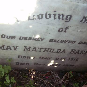 BARENDS May Mathilda 1916-1934
