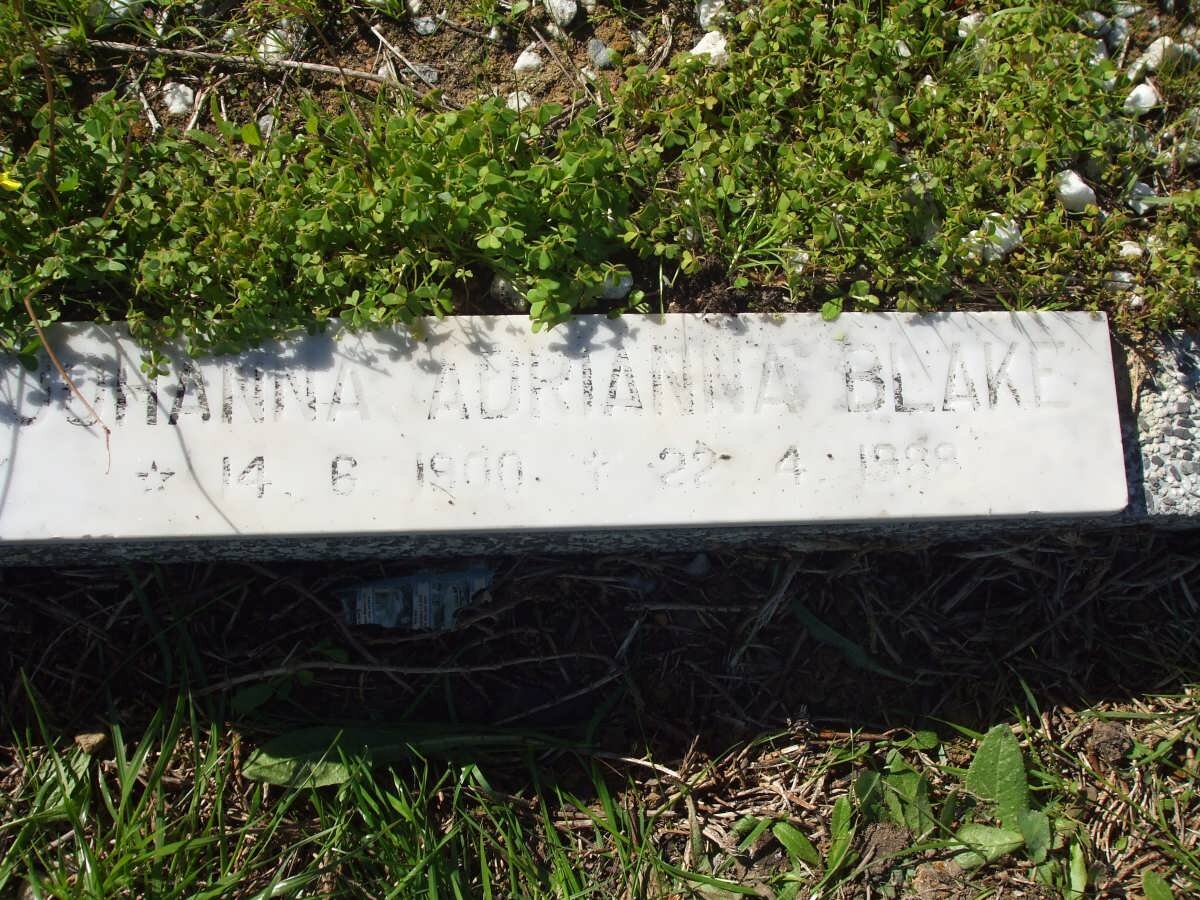 BLAKE Johanna Adrianna 1900-1988