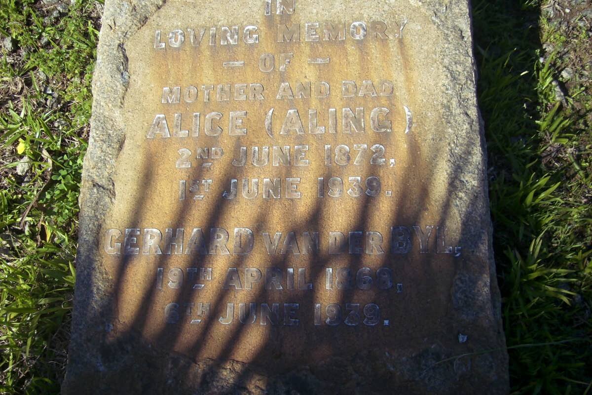 BYL Gerhard, van der 1868-1939 &amp; Alice ALING 1872-1939