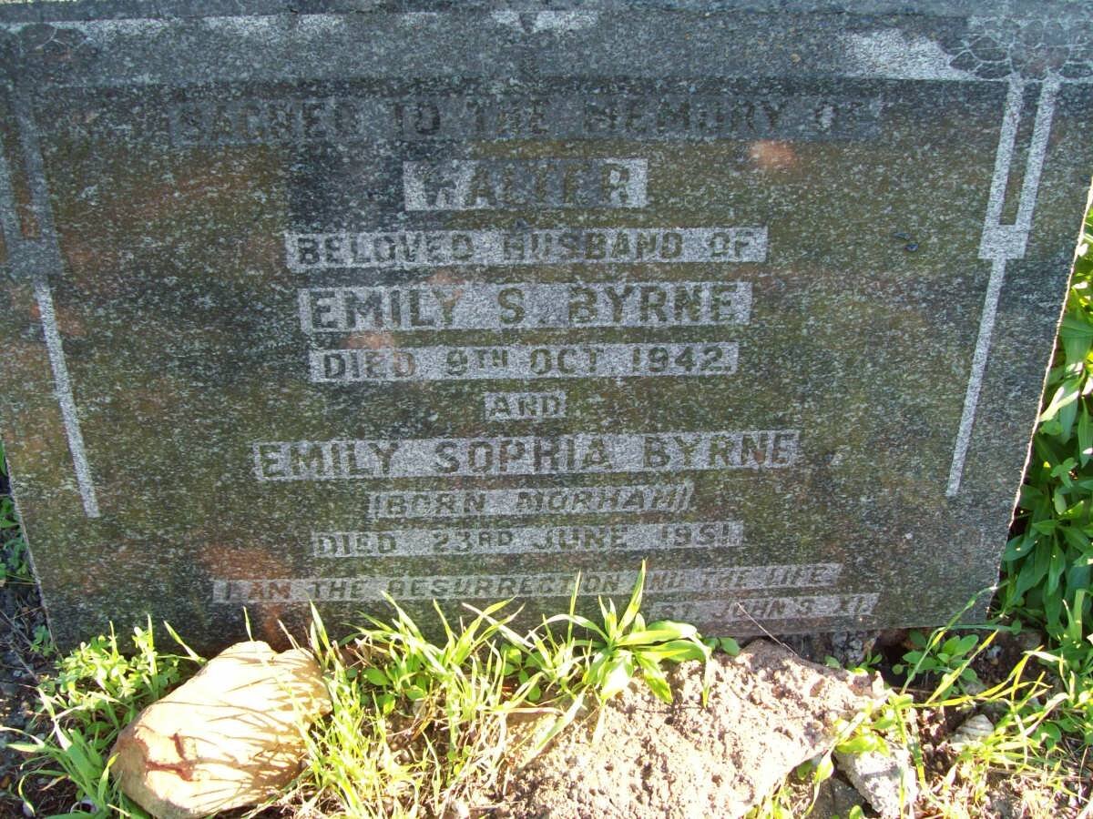 BYRNE Walter -1942 &amp; Emily Sophia -1951