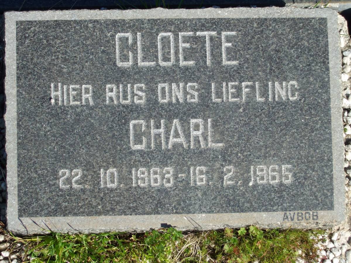 CLOETE Charl 1963-1965