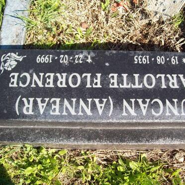 DUNCAN Charlotte Florence nee ANNEAR 1935-1999