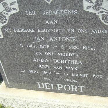 DELPORT Jan Antonie 1878-1962 &amp; Anna Dorithea VAN WYK 183-1970