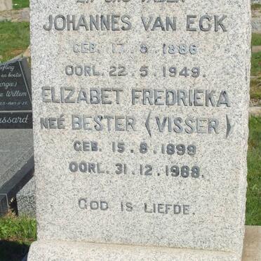 ECK Johannes, van 1886-1949 &amp; Elizabeth Fredrieka VISSER nee BESTER 1899-1988