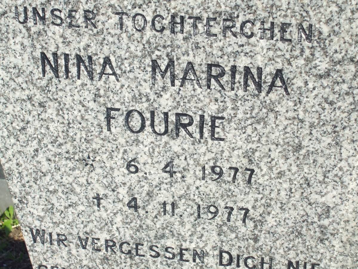 FOURIE Nina Marina 1977-1977