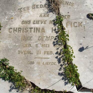 FICK Christina H. nee DEMPERS 1865-191?