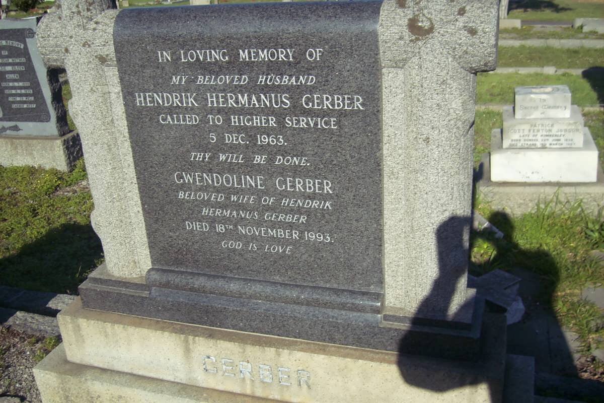 GERBER Hendrik Hermanus -1963 &amp; Gwendoline -1993