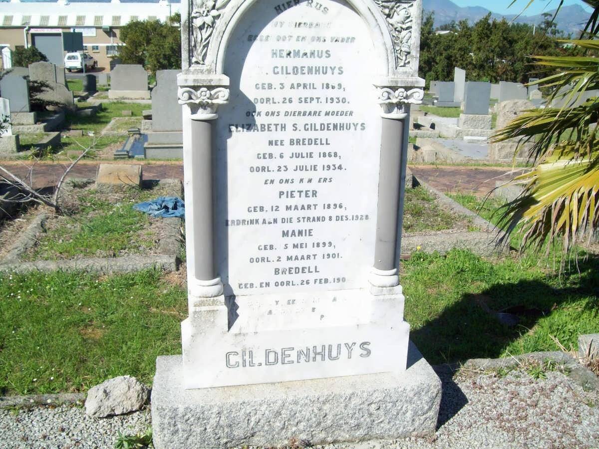GILDENHUYS Hermanus 1865-1930 &amp; Elizabeth S. BREDELL 1868-1934
