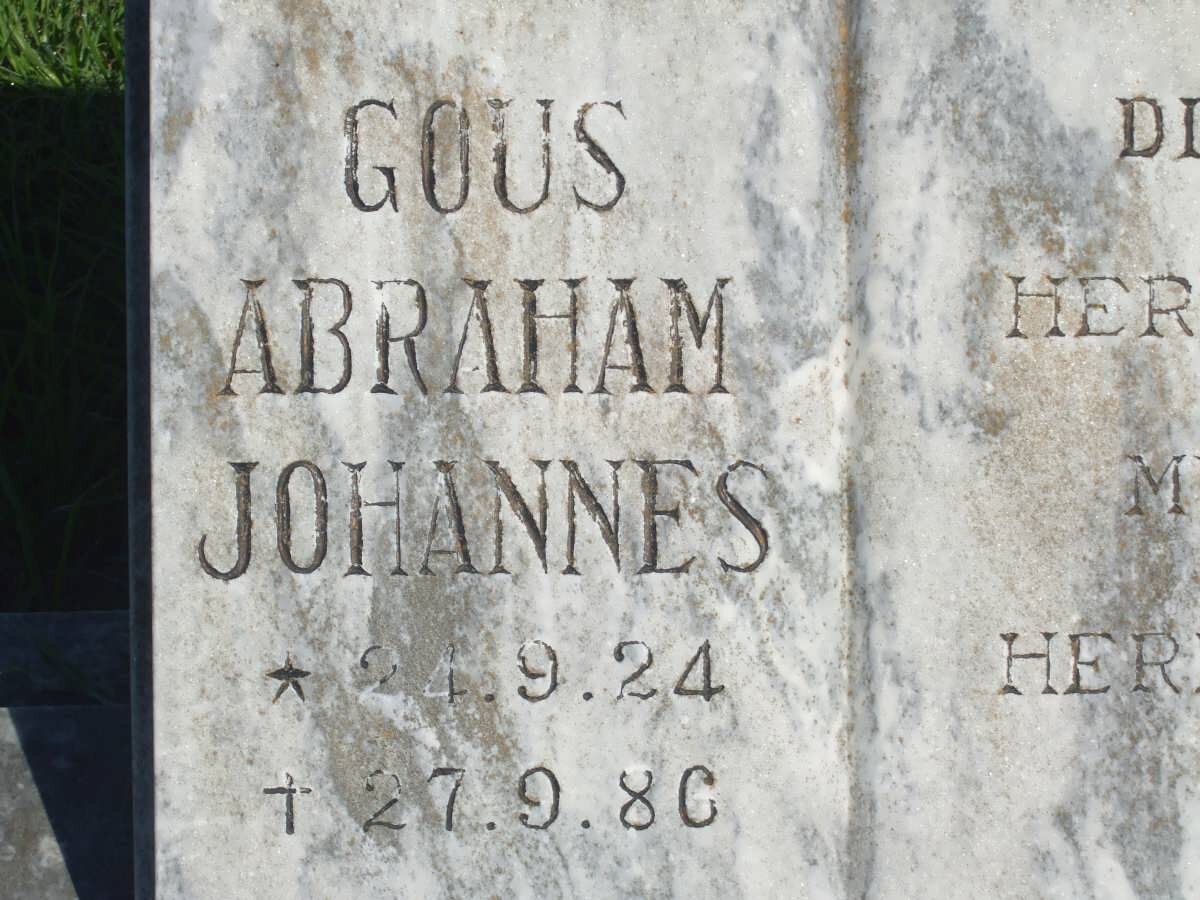 GOUS Abraham Johannes 1924-1986