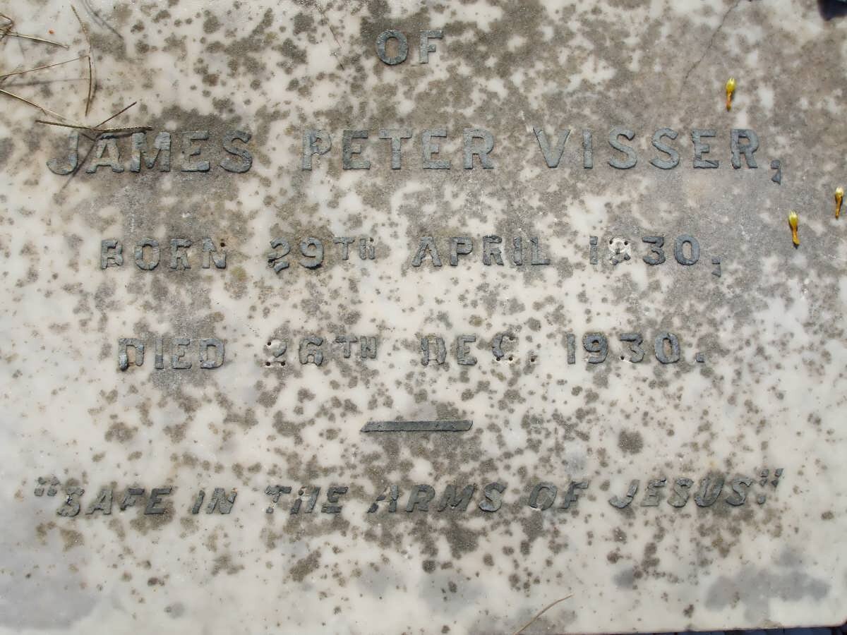 VISSER James Peter 1930-1930