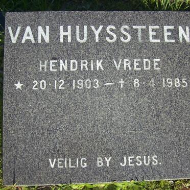 HUYSSTEEN Hendrik Vrede, van 1903-1985