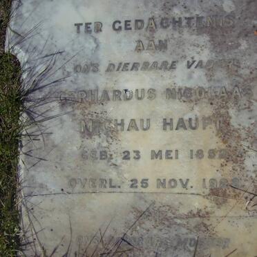 HAUPT Gerhardus Nicolaas Michau 1852-1922