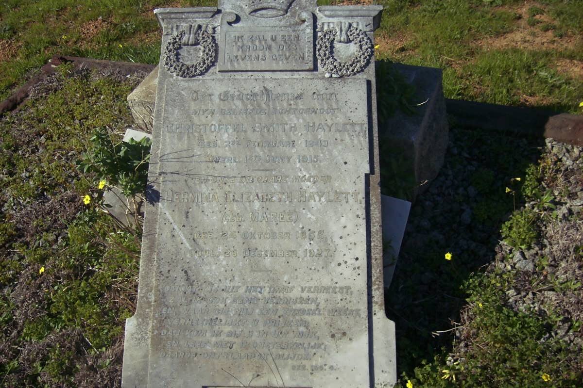 HAYLETT Christoffel Smith 1843-1915 &amp; Hermina Elizabeth MAREE 1855-1927