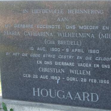 HOUGAARD Christian Willem 1893-1966 &amp; Catharina Wilhelmina BREDELL 1900-1960
