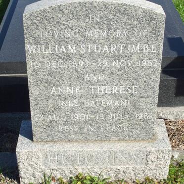 HUTCHINS William Stuart 1893-1962 &amp; Anne Therese BATEMAN 1901-1982