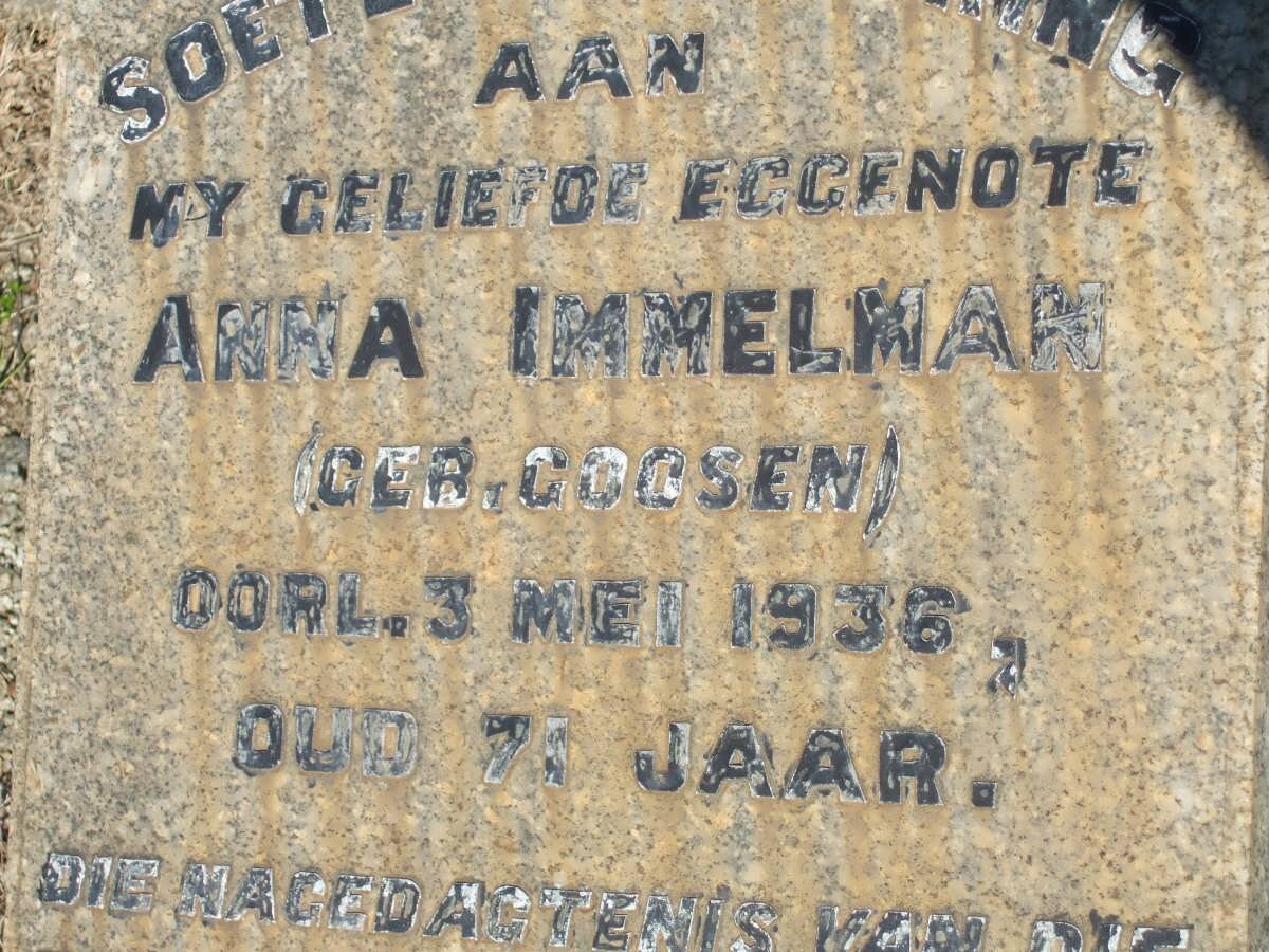 IMMELMAN Anna nee GOOSEN -1936