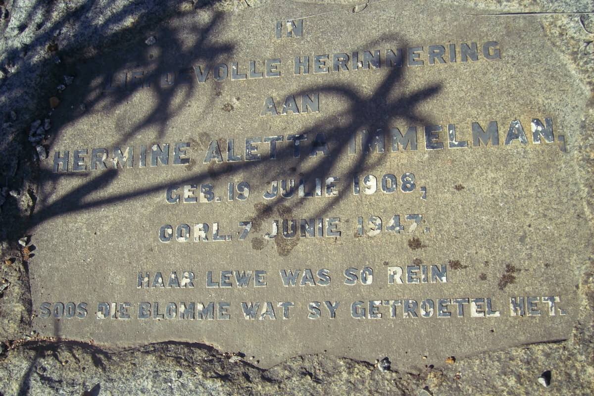 IMMELMAN Hermine Aletta 1908-1947