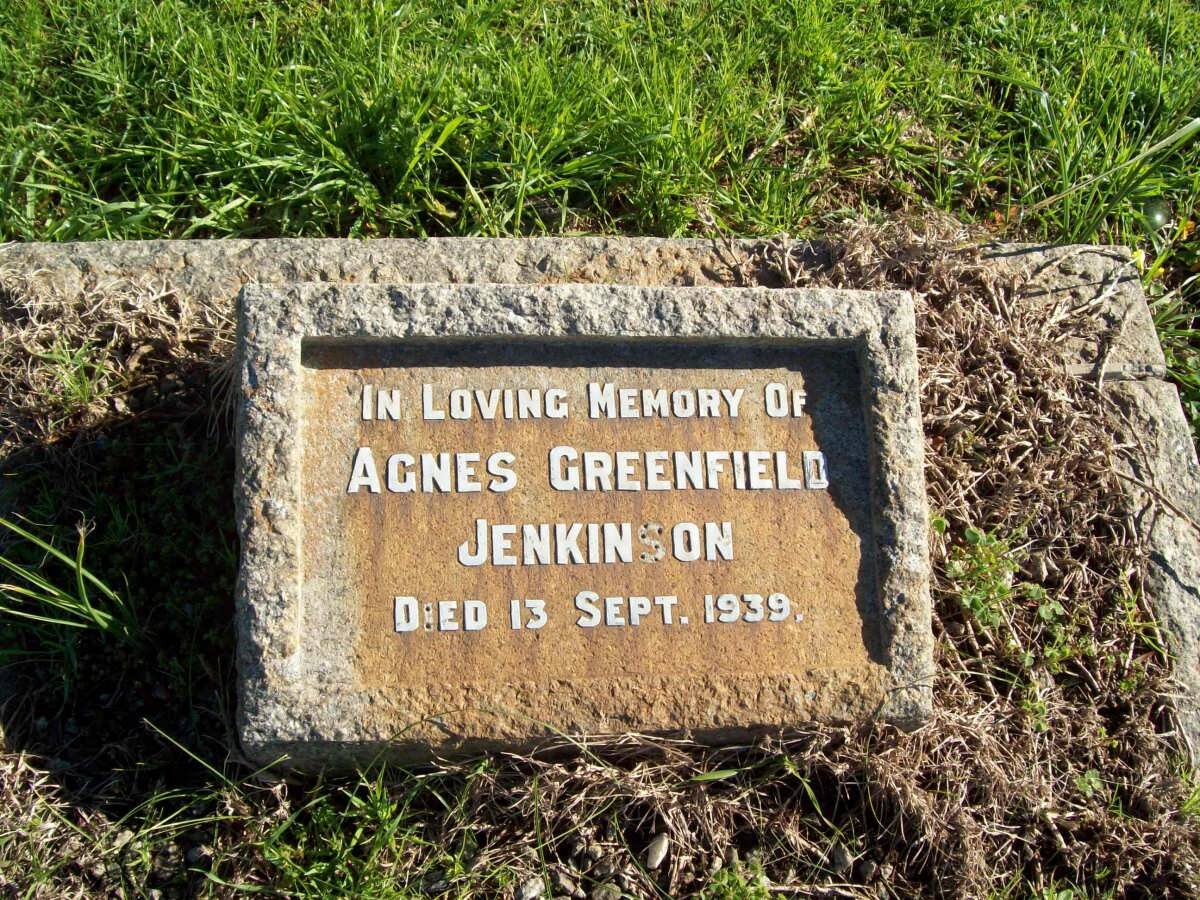 JENKINSON Agnes Greenfield -1939