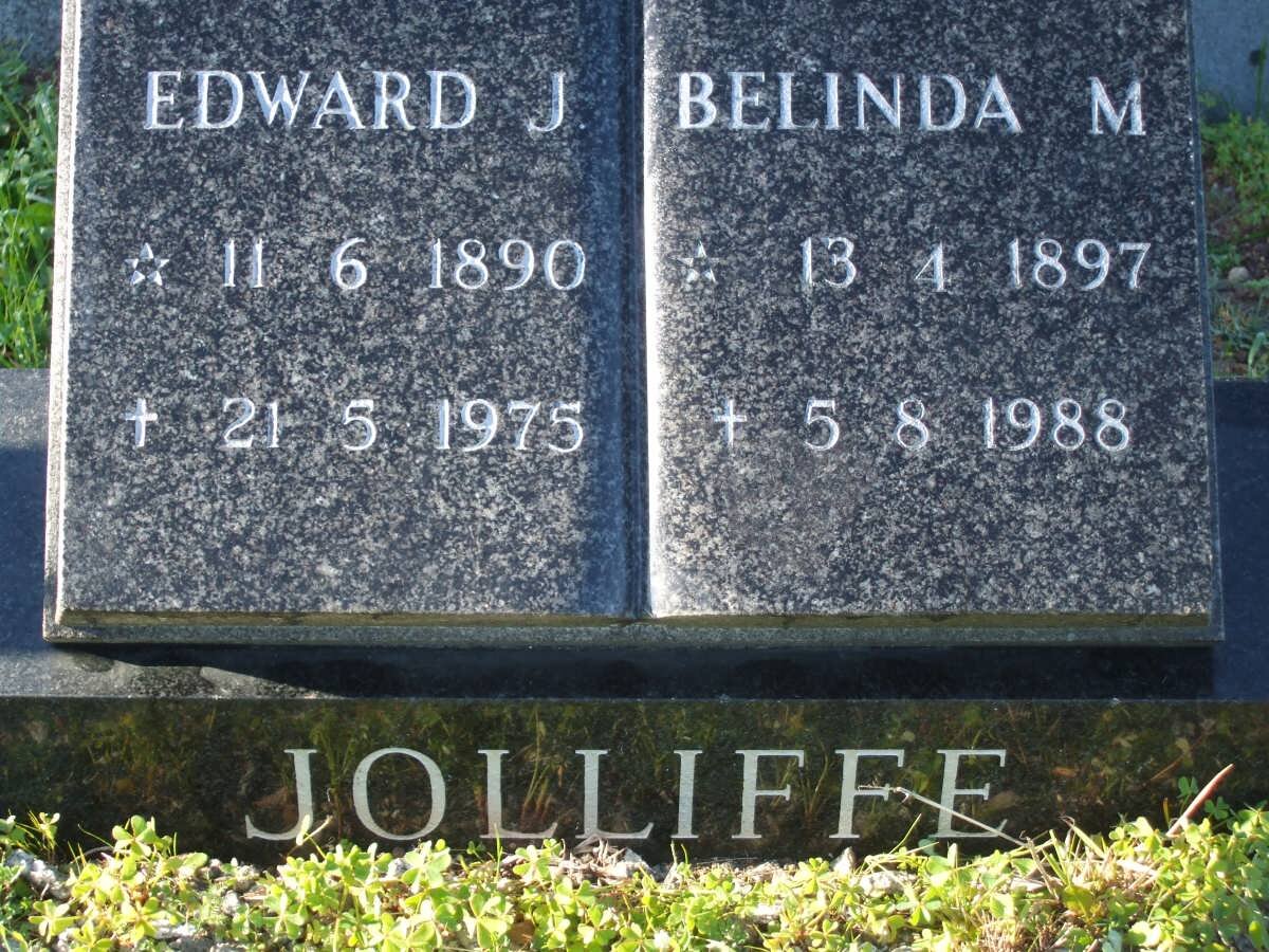JOLLIFFE Edward J. 1890-1975 &amp; Belinda M. 1897-1988