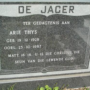 JAGER Arie Thys, de 1928-1987