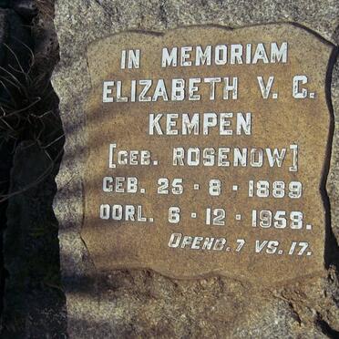 KEMPEN Elizabeth V.C. nee ROSENOW 1889-1958