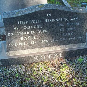 KOTZé Basie 1912-1976 &amp; Baby 1921-1994