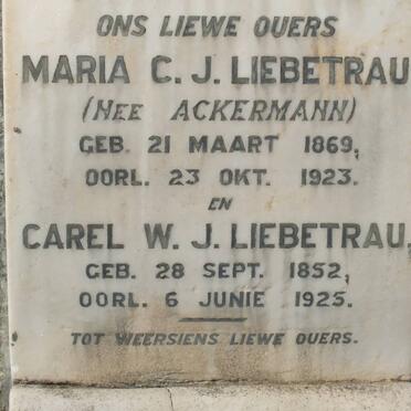 LIEBETRAU Carel W.J. 1852-1925 &amp; Maria C.J. ACKERMANN 1869-1923