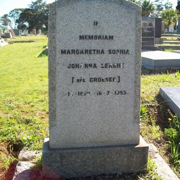 LERCHE Margaretha Sophia Johanna nee CROESER 1872-1953