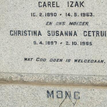 MONG Carel Izak 1890-1963 &amp; Christina Susanna Gertruida 1897-1985