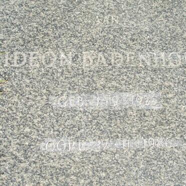 MULLER Gideon Badenhorst 1925-1986