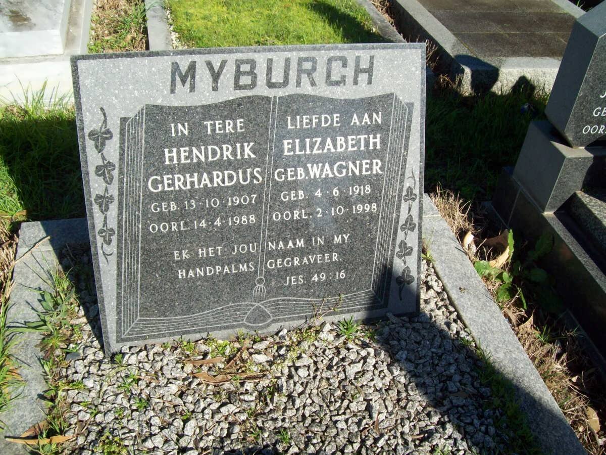 MYBURGH Hendrik Gerhardus 1907-1988 &amp; Elizabeth WAGNER 1918-1998