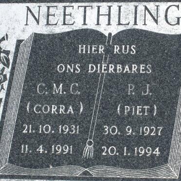 NEETHLING P.J. 1927-1994 &amp; C.M.C. 1931-1991