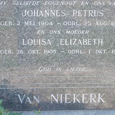 NIEKERK Johannes Petrus, van 1904-1957 &amp; Louisa Elizabeth 1905-1983