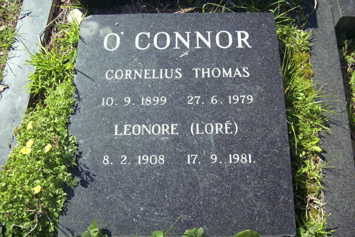 O'CONNOR Cornelius Thomas 1899-1979 &amp; Leonore 1908-1981
