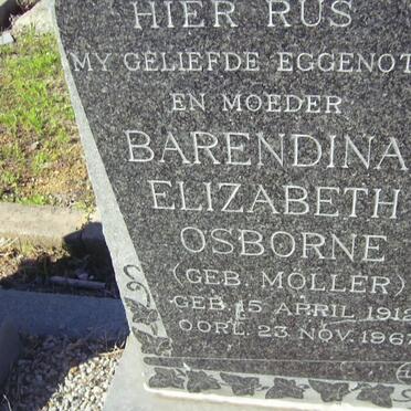 OSBORNE Barendina Elizabeth nee MOLLER 1912-1967