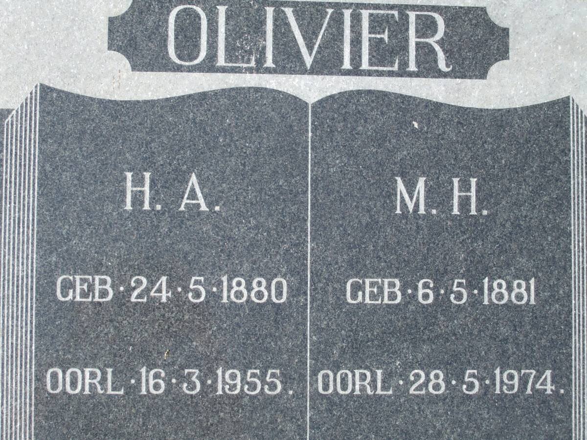 OLIVIER H.A. 1880-1955 &amp; M.A. 1881-1974