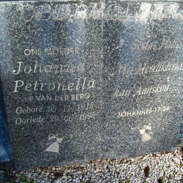 OBERHOLSER Johanna Petronella nee VAN DER BERG 1915-1995
