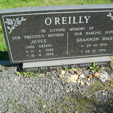 O'REILLY Joyce nee GREEN 1932-1992 :: O'REILLY Shannon Dale 1974-1994