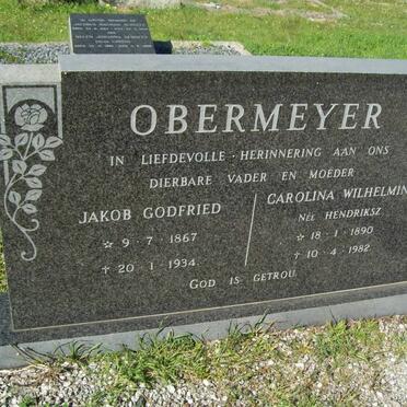OBERMEYER Jakob Godfried 1867-1934 &amp; Carolina Wilhelmina HENDRIKSZ 1890-1982