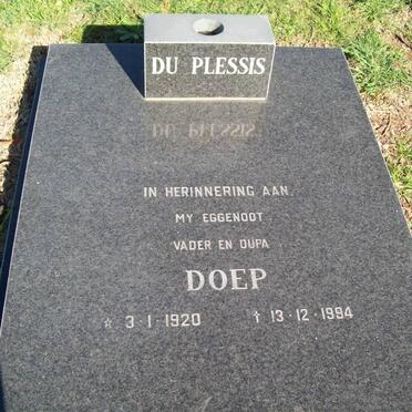 PLESSIS Doep, du 1920-1994