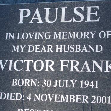 PAULSE Victor Frank 1941-2001