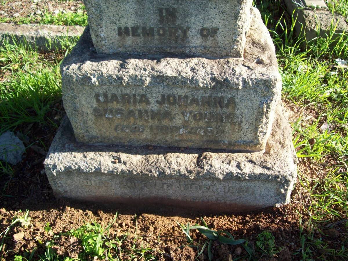 YOUNG Maria Johanna Susanna nee ? -1921